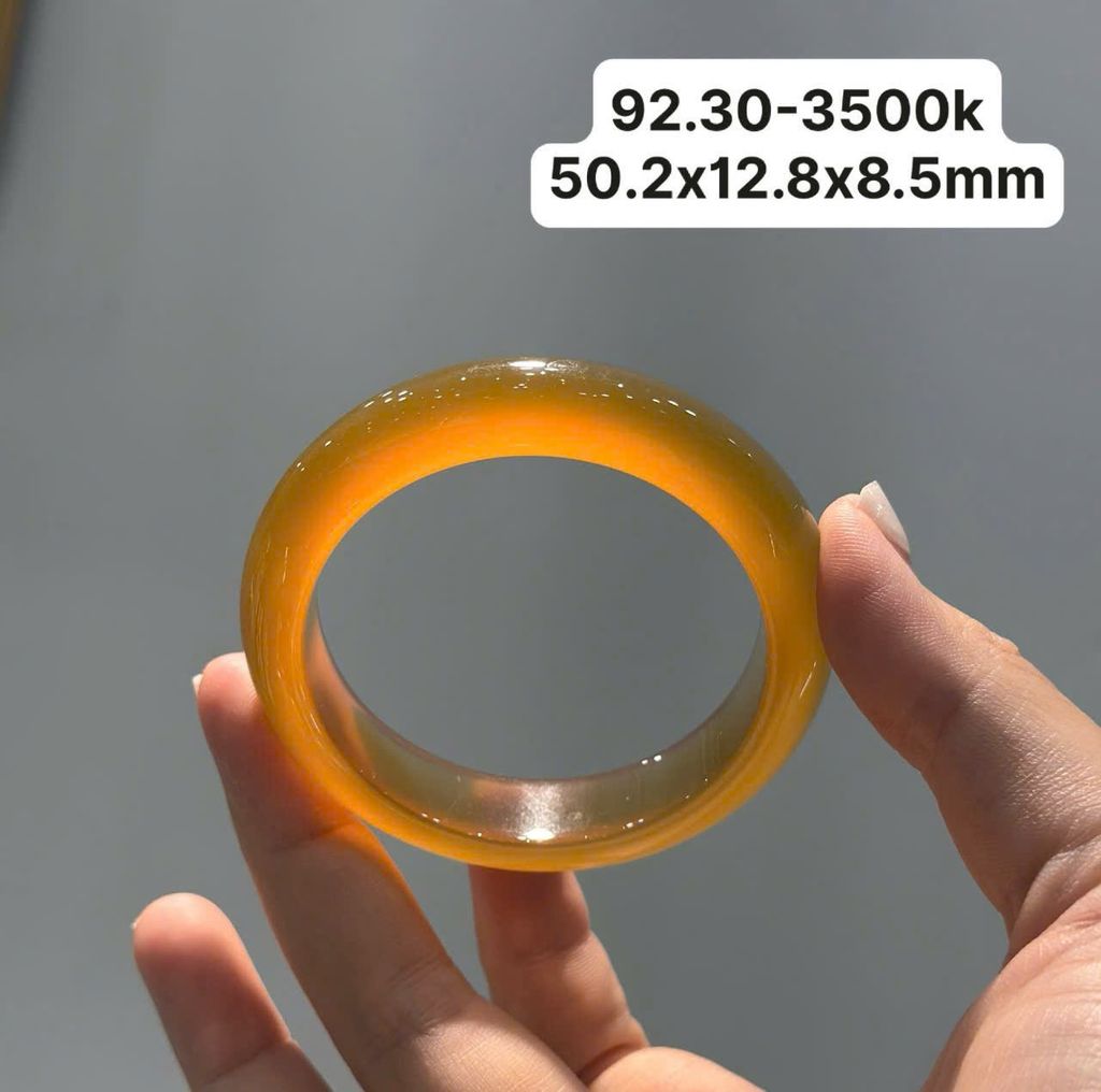 Vòng Hẹ Ngọc Tuỷ Chalcedony Vàng Nâu 50.2mm 92.30