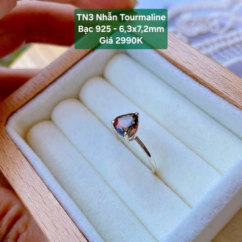 Nhẫn Tourmaline Bạc 925 ~6,3x7,2mm TN3