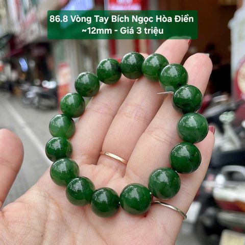 Vòng Tay Ngọc Bích Hoà Điền ~12mm 86.8