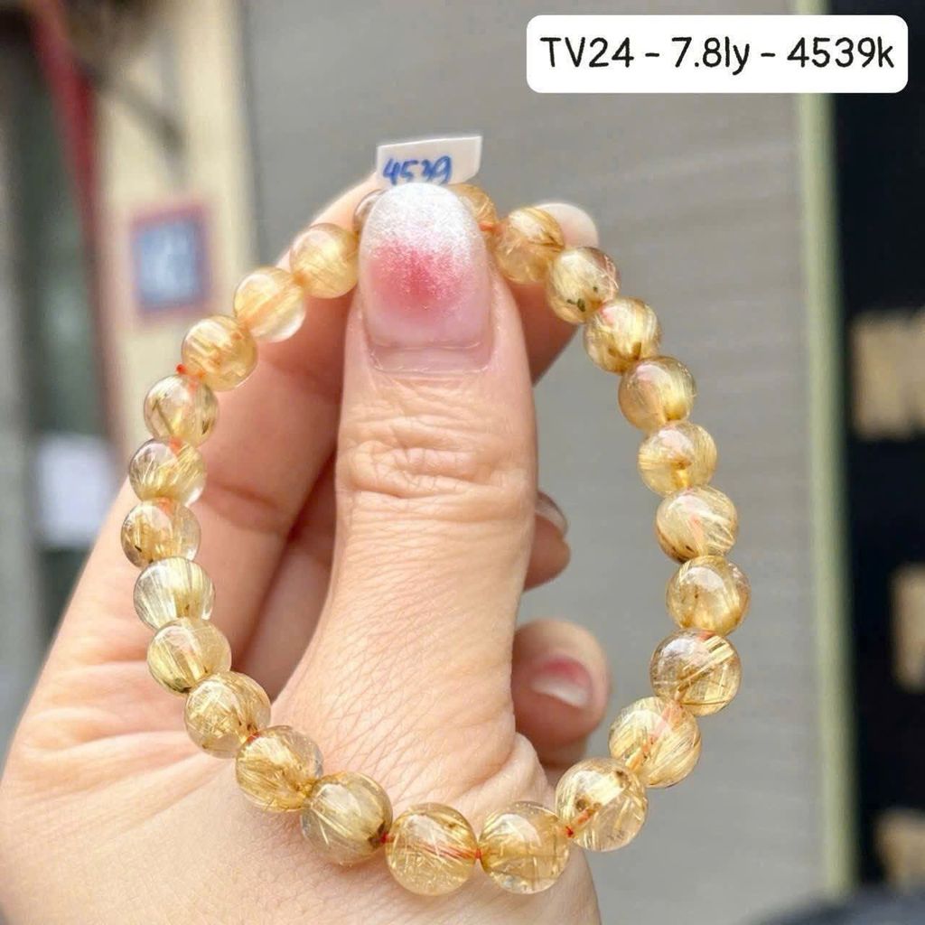 Vòng Thạch Anh Tóc Vàng ~7.8mm TV24