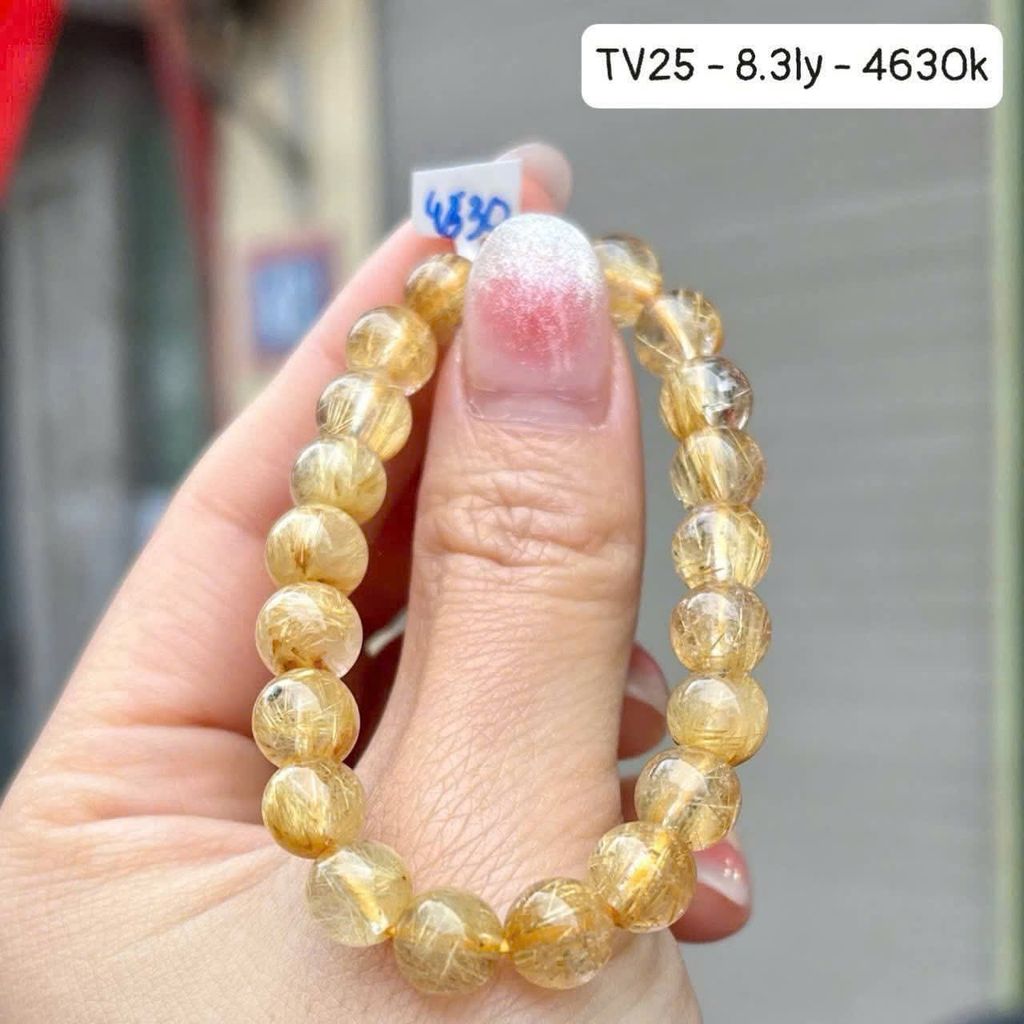 Vòng Tay Thạch Anh Tóc Vàng VIP ~8,3mm TV25