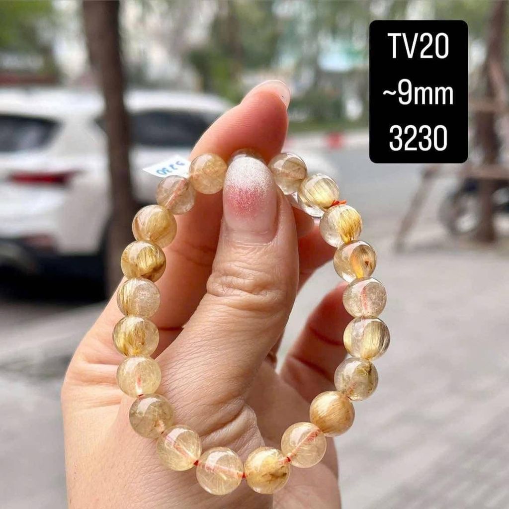 Vòng Tay Thạch Anh Tóc Vàng VIP ~9mm TV20