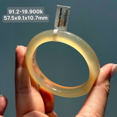 Vòng Hẹ Ngọc Tuỷ Chalcedony Vàng Hoàng Kim 57.5mm 91.2
