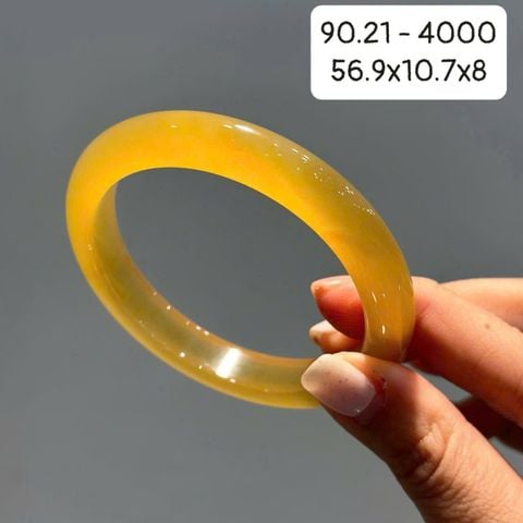 Vòng Hẹ  Ngọc Tuỷ Chalcedony Vàng Hoàng Kim 56.9mm 90.21