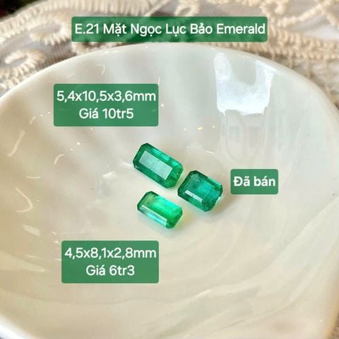 Mặt Ngọc Lục Bảo Emerald Rectangle E.21