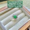 Nhẫn Ngọc Phỉ Thúy Băng Chủng - Lục Táo Vàng Trắng 14K - Moissanite 6x7mm 123.3