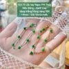 Lắc Tay Ngọc Phỉ Thúy Nếp Băng - Xanh Cay Vàng Trắng 18K 4mm 123.73