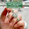Lắc Tay Khấu Phỉ Thúy Băng - Thanh Thủy Lục Vàng Vàng 10K ~15.8x4.4mm 125.39
