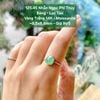 Nhẫn Ngọc Phỉ Thúy Băng - Lục Táo Vàng Trắng 14K - Moissanite ~8.5x8.8mm 125.45