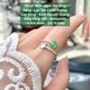 Nhẫn Ngọc Phỉ Thúy Băng - Lục Táo Chính Dương, Cao Băng - Bạch Nguyệt Quang Vàng Vàng 14K - Moissanite ~5.6x5.9mm 125.27