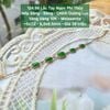 Lắc Tay Ngọc Phỉ Thúy Nếp Băng - Băng - Chính Dương Lục Vàng Vàng 10K - Moissanite ~5x7.2mm - 6.3x8.5mm 124.98