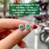 Khuyên Tai Ngọc Phỉ Thúy Cao Băng - Lục Táo Vàng Trắng 14K - Moissanite ~4.6x5.1mm 125.22