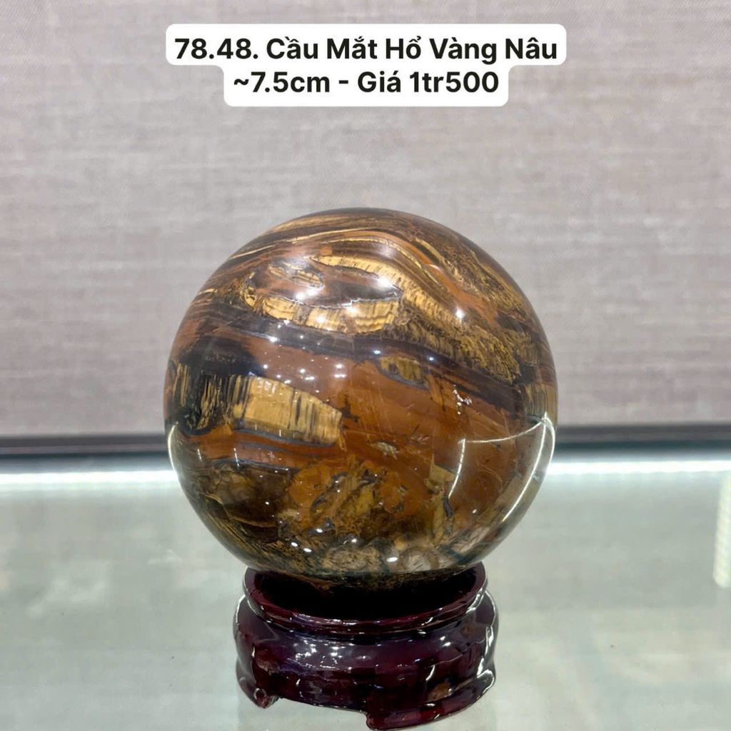 Cầu Mắt Hổ Vàng Nâu ~7.5cm 78.48