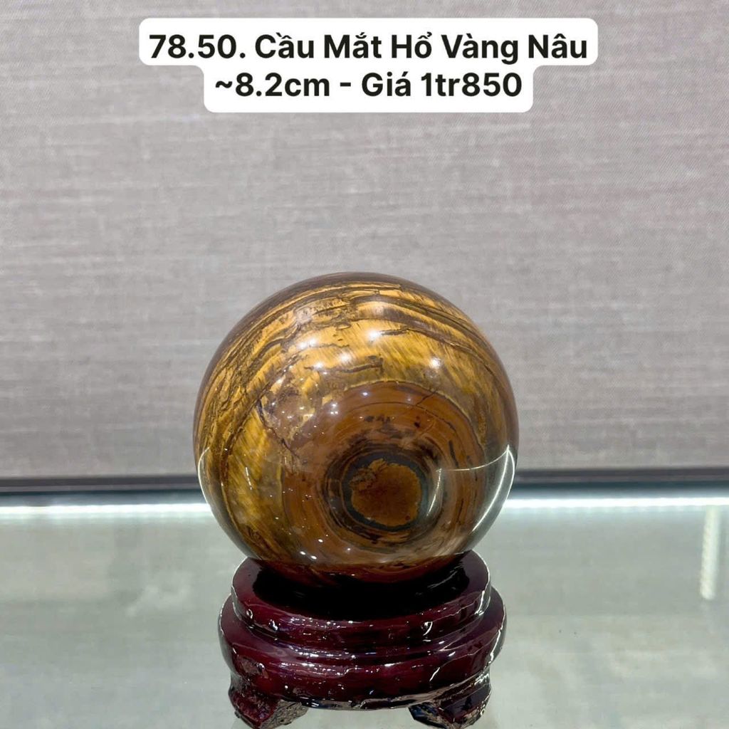 Cầu Mắt Hổ Vàng Nâu ~8.2cm 78.50