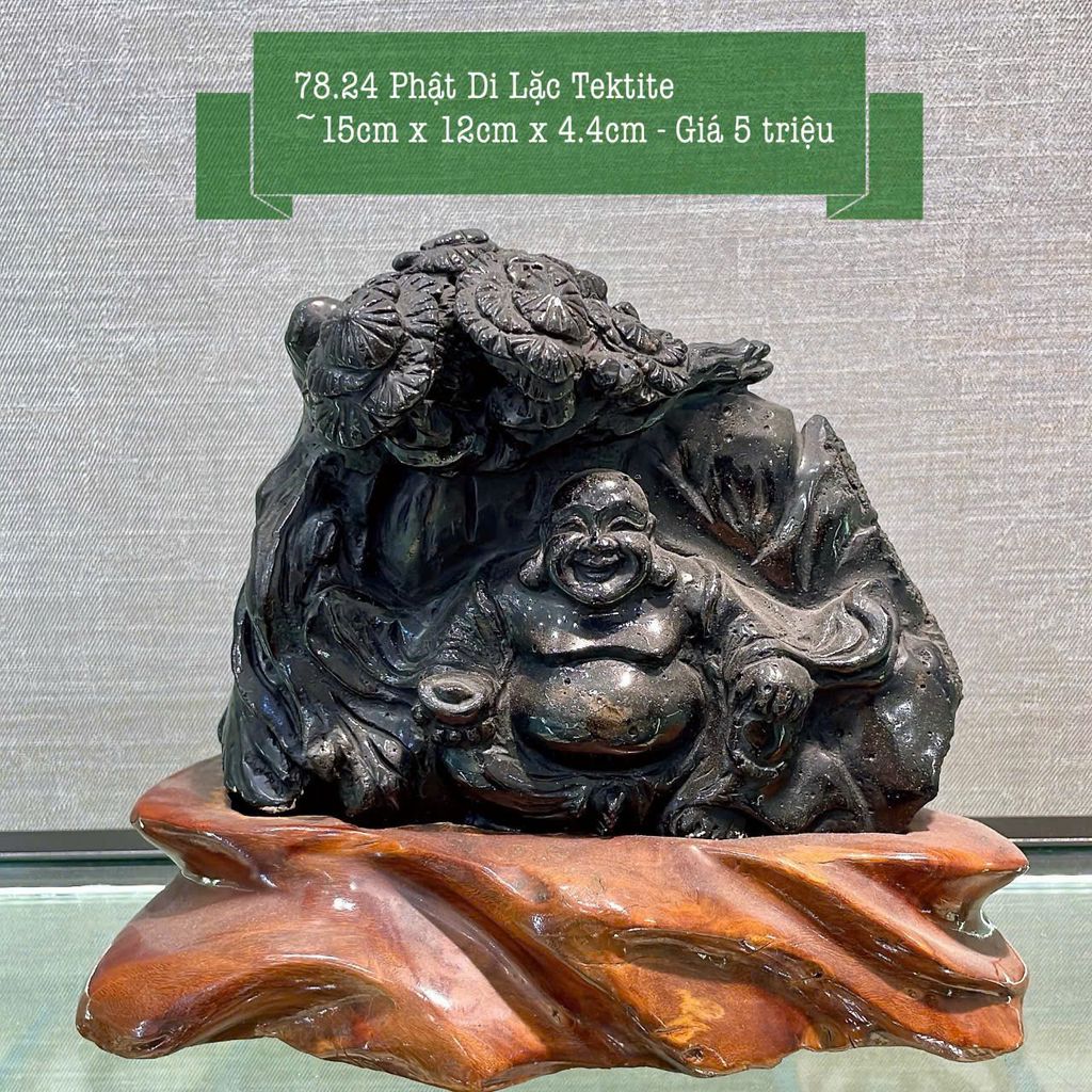 Phật Di Lặc Tektite ~15x12x4.4cm 78.24