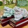 Đôi Tỳ Hưu Bày Bàn Ngọc Cẩm Thạch Jade A  ~20x12.8x7cm (không đế) ~23x18cm (có đế) 85