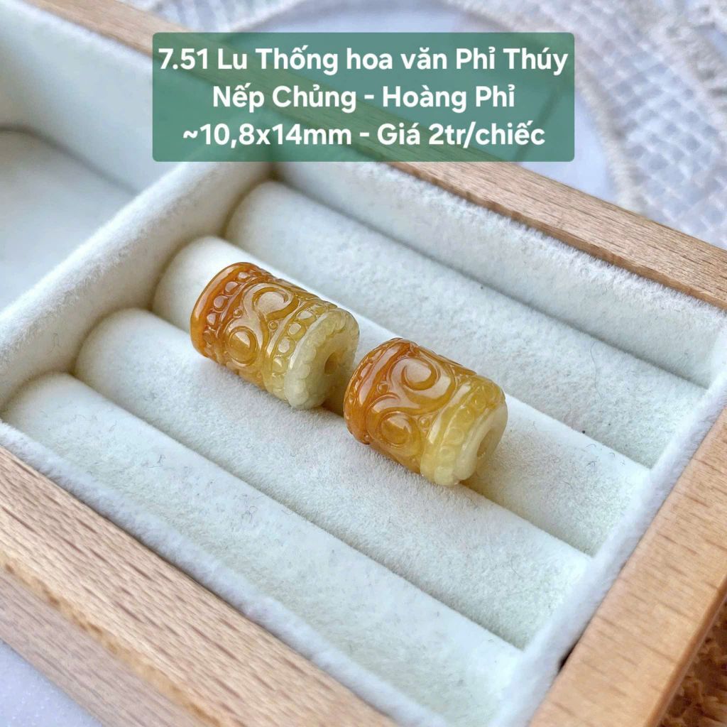 Lu Thống Phỉ Thúy Nếp Chủng - Hoàng Phỉ ~10.8x14mm 7.51