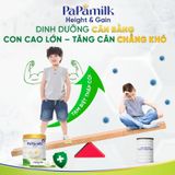  Sữa non tổ yến Papamilk Height & Gain giúp tăng cân tăng chiều cao cho Trẻ từ 1-19 tuổi - Lon 830G 