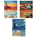  Bộ 3 Danh Họa Nối Tiếng: Larousse: Vincent Van Gogh + Claude Monet + Paul Gauguin 