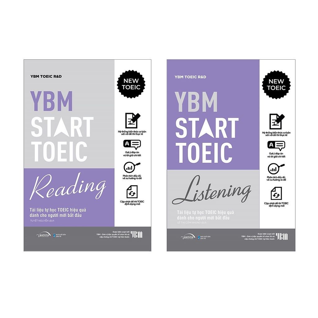  YBM TOEIC Start Reading + YBM TOEIC Start Listening ( Combo 2 cuốn ) 