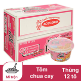  Thùng 12 tô mì trộn Handy Hảo Hảo hương vị tôm chua cay 93g 