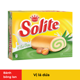  Bánh bông lan cuộn kem vị lá dứa Solite hộp 288g (16 cái) 