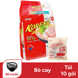  Túi 10 gói mì Koreno Jumbo vị bò cay 100g 