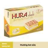  Bánh bông lan hương bơ sữa Hura Deli hộp 168g (6 cái) 