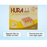  Bánh bông lan hương bơ sữa Hura Deli hộp 168g (6 cái) 