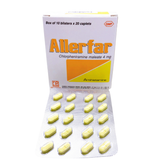  Viên nén Allerfar 4mg điều trị triệu chứng viêm mũi dị ứng, mày đay (10 vỉ x 20 viên) 