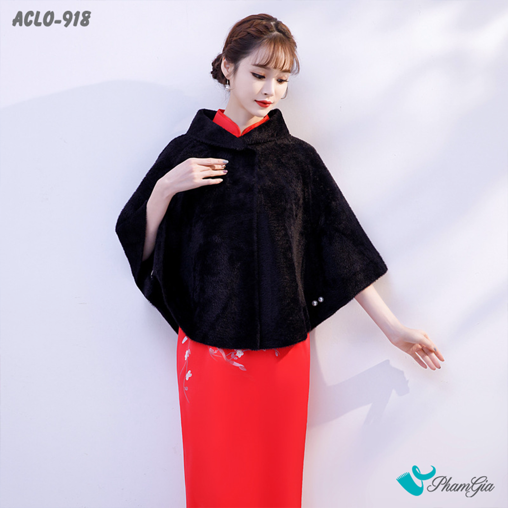 Góc Thẳng Áo Choàng Lông 2 Lớp Luxury Màu Đen Tuyền Qu y Phái