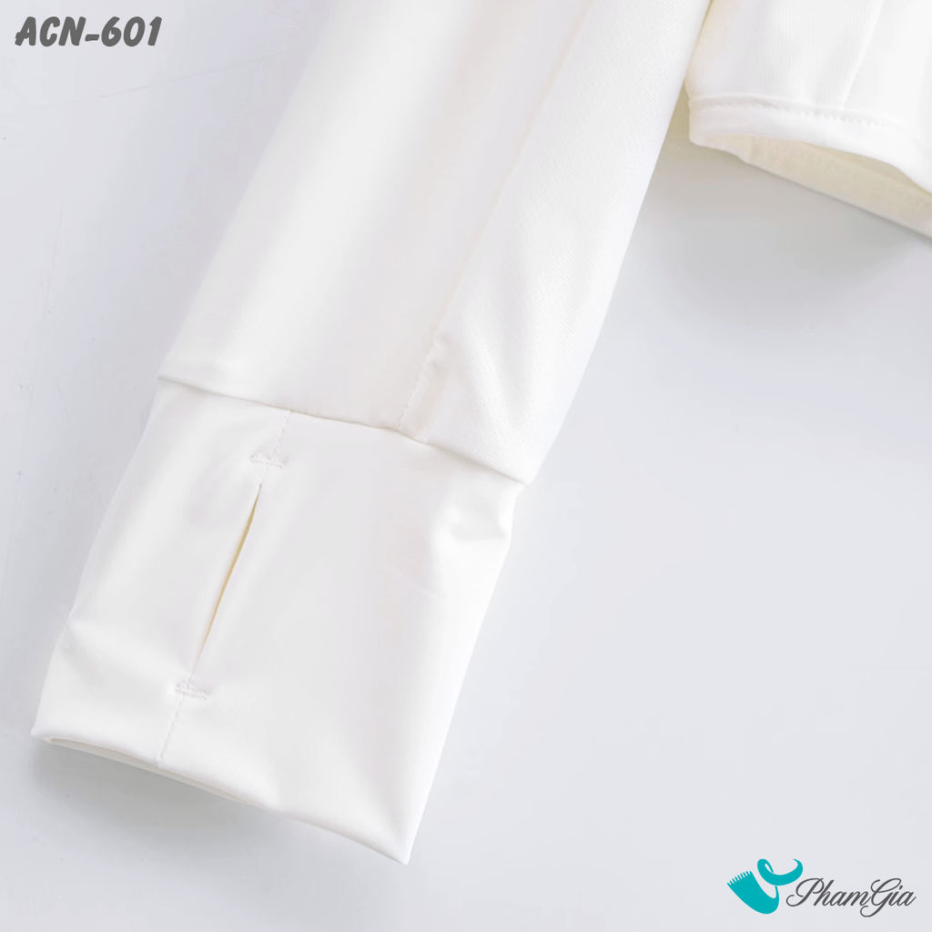 Cận Chất Áo Chống Nắng Croptop Uni Cool Cao Cấp Màu Trắng