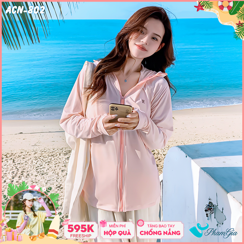 Áo Chống Nắng Hạ Nhiệt Uni-Cool Max Cao Cấp Màu Hồng Pastel