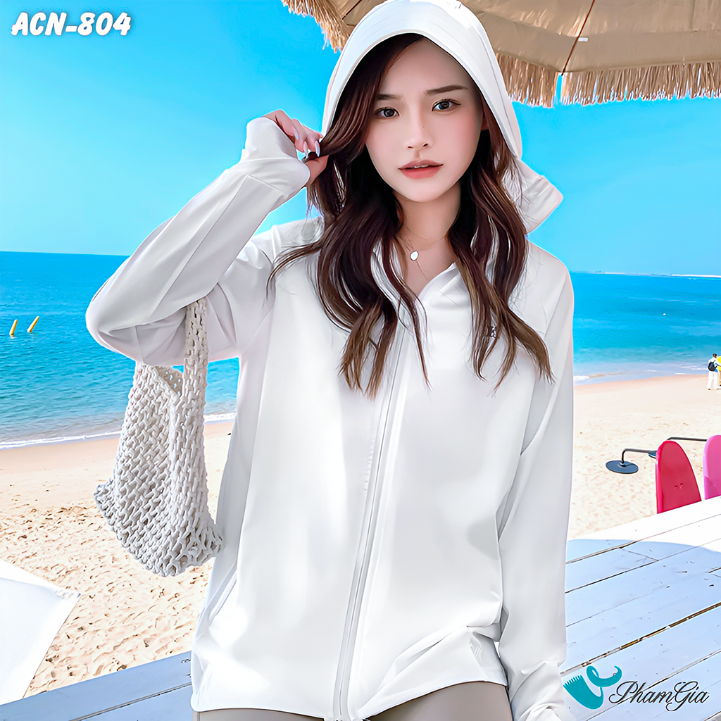 Góc Thẳng Áo Chống Nắng Hạ Nhiệt Uni-Cool Max Cao Cấp Màu Trắng