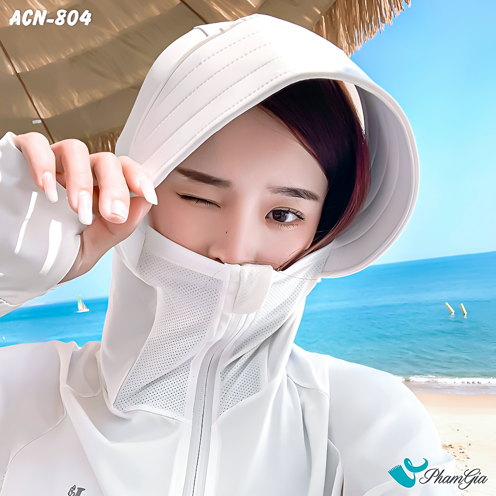 Cận Cảnh Áo Chống Nắng Hạ Nhiệt Uni-Cool Max Cao Cấp Màu Trắng