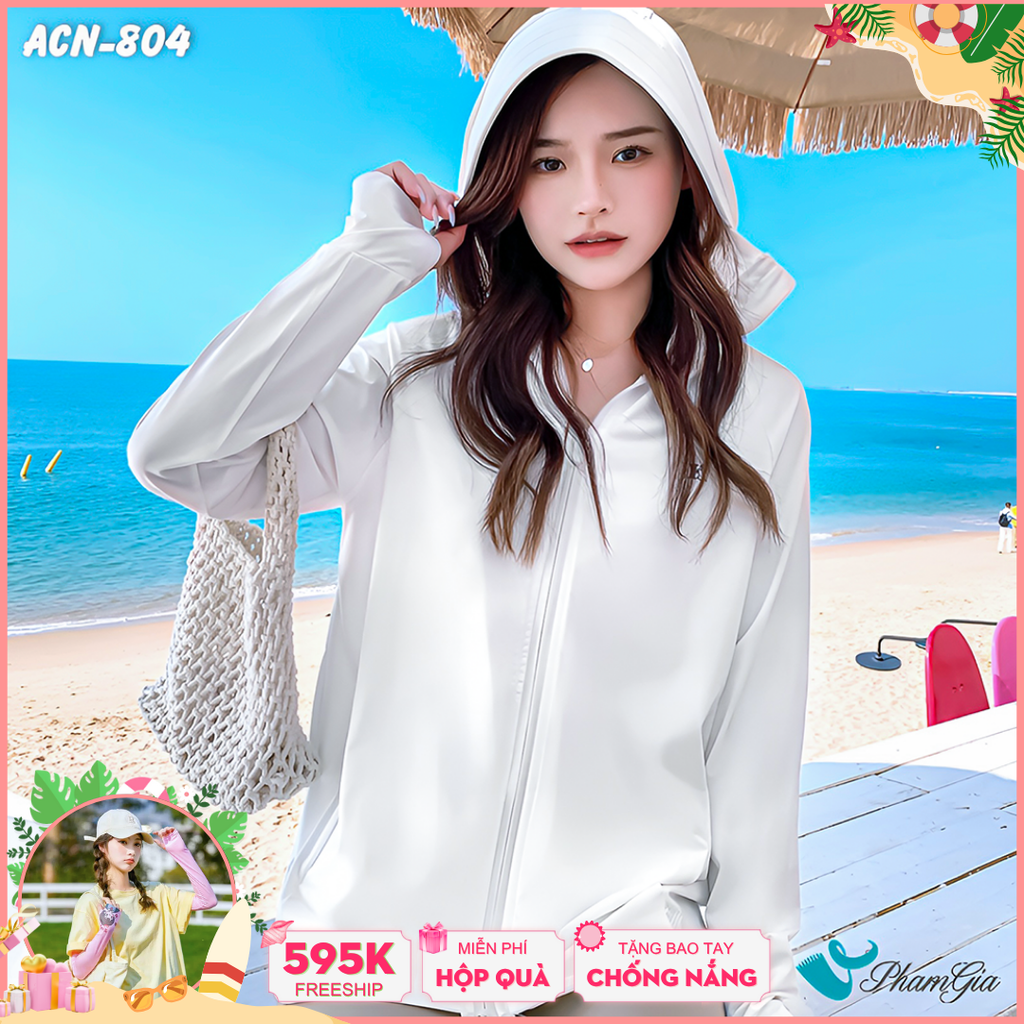 Áo Chống Nắng Hạ Nhiệt Uni-Cool Max Cao Cấp Màu Trắng
