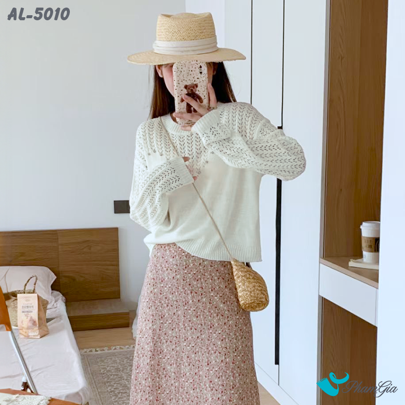 Góc Thẳng Áo Len Thời Trang Thu Đông Màu Trắng Kem