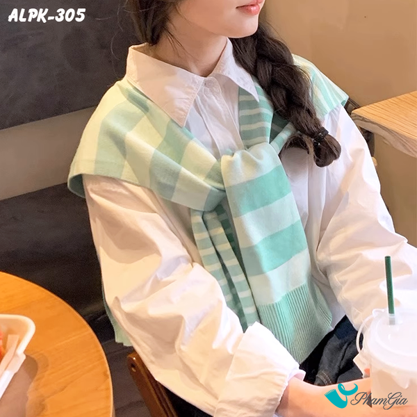 Vạt Áo Thời Trang Phong Cách Hàn Quốc Cao Cấp Màu Xanh Mint (ALPK305)