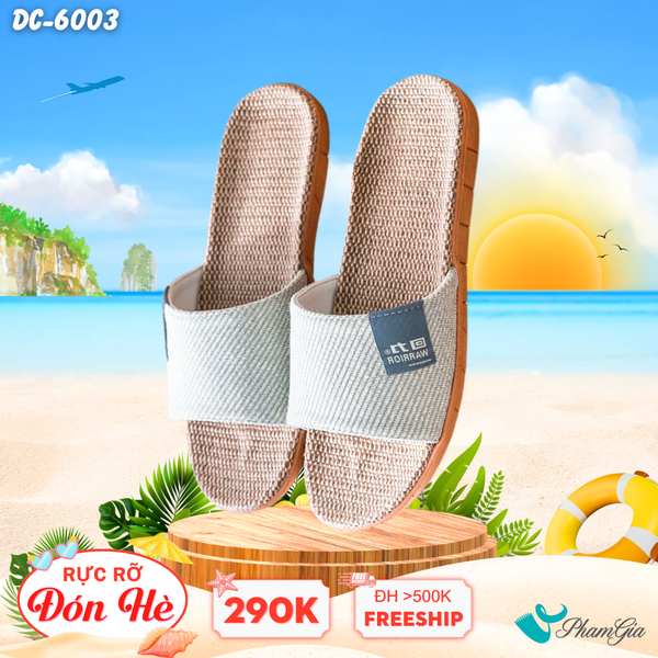 Dép Cói Quai Ngang Cao Cấp Màu Xanh Ngọc (DC6003)