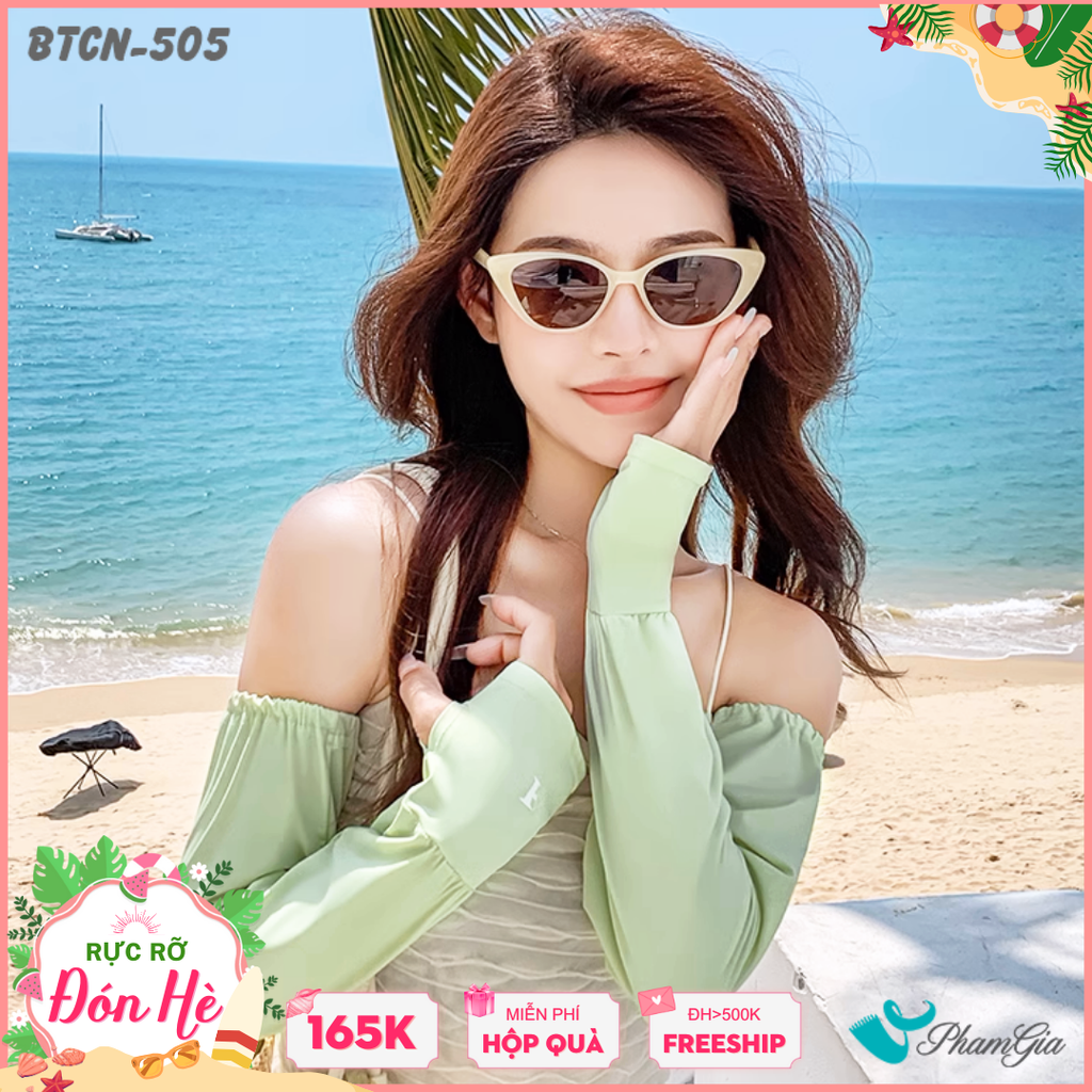 Găng Tay Ống Chống Nắng Oversize Hạ Nhiệt Cao Cấp Màu Xanh Bơ