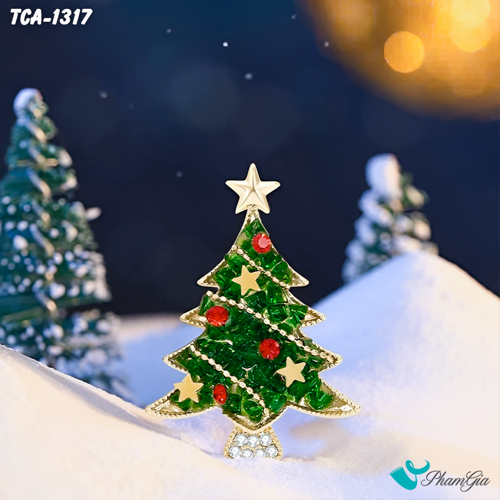 Ghim Cài Áo Cây Thông Noel Sắc Màu Cao Cấp