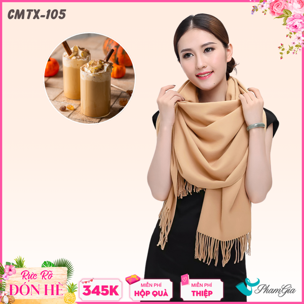 Khăn Choàng Cashmere Trơn Cao Cấp Màu Bạc Xỉu (CMTX105)