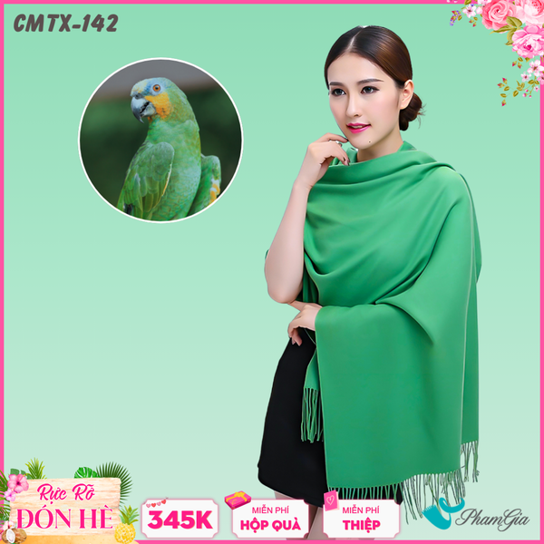Khăn Choàng Cashmere Trơn Cao Cấp Màu Xanh Két (CMTX142)