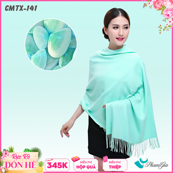 Khăn Choàng Cashmere Trơn Cao Cấp Màu Xanh Ngọc (CMTX141)