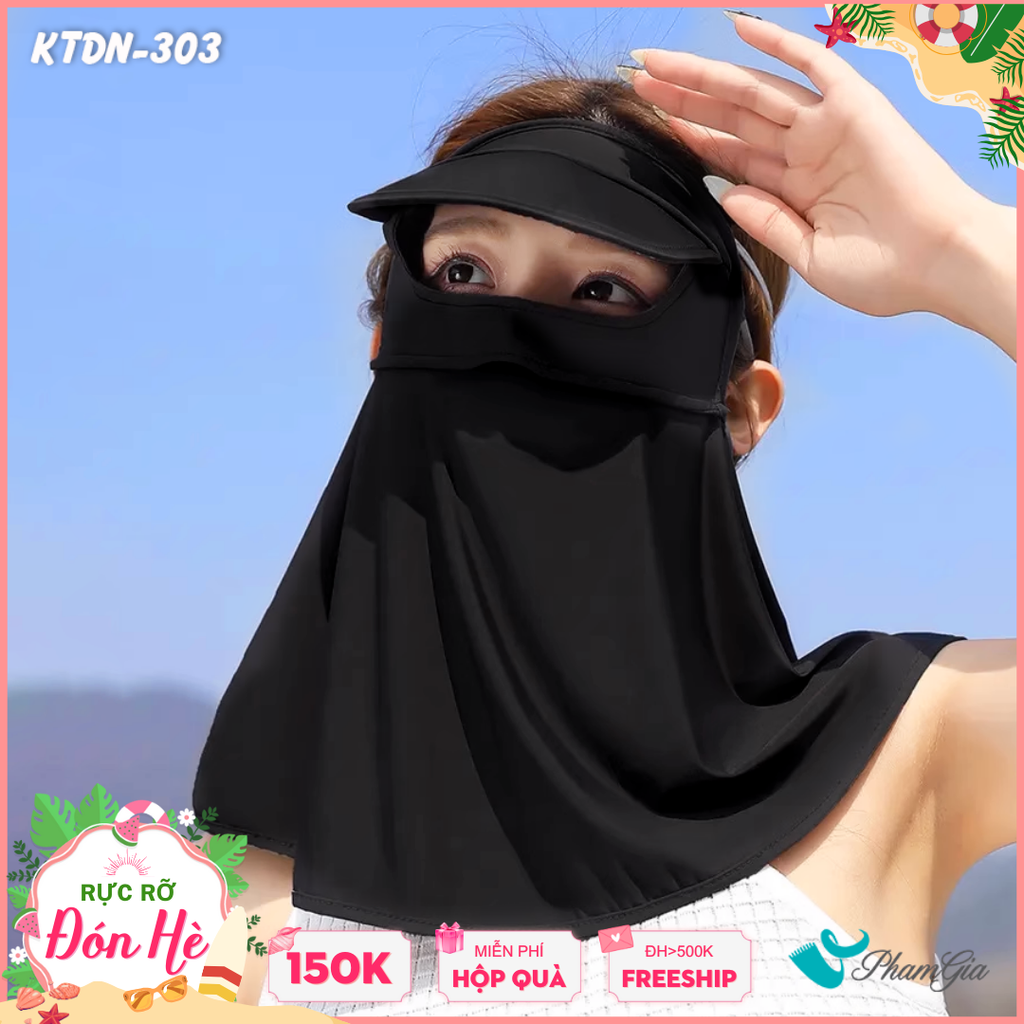 Khẩu Trang Chống Nắng Full Face 360 Độ Màu Đen