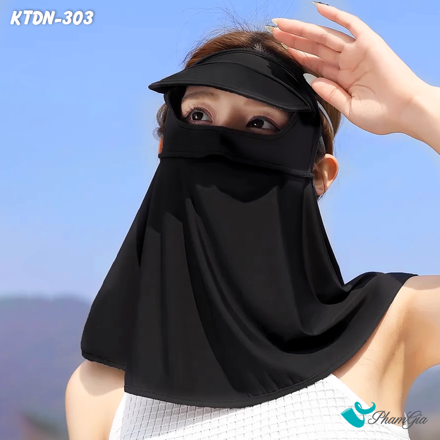 Khẩu Trang Chống Nắng Full Face 360 Độ Màu Đen