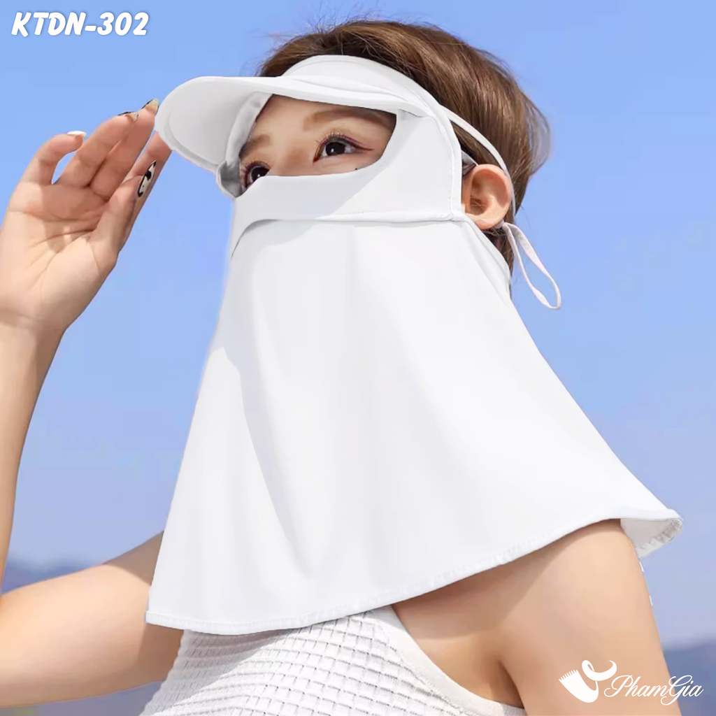 Khẩu Trang Chống Nắng Full Face 360 Độ Màu Trắng