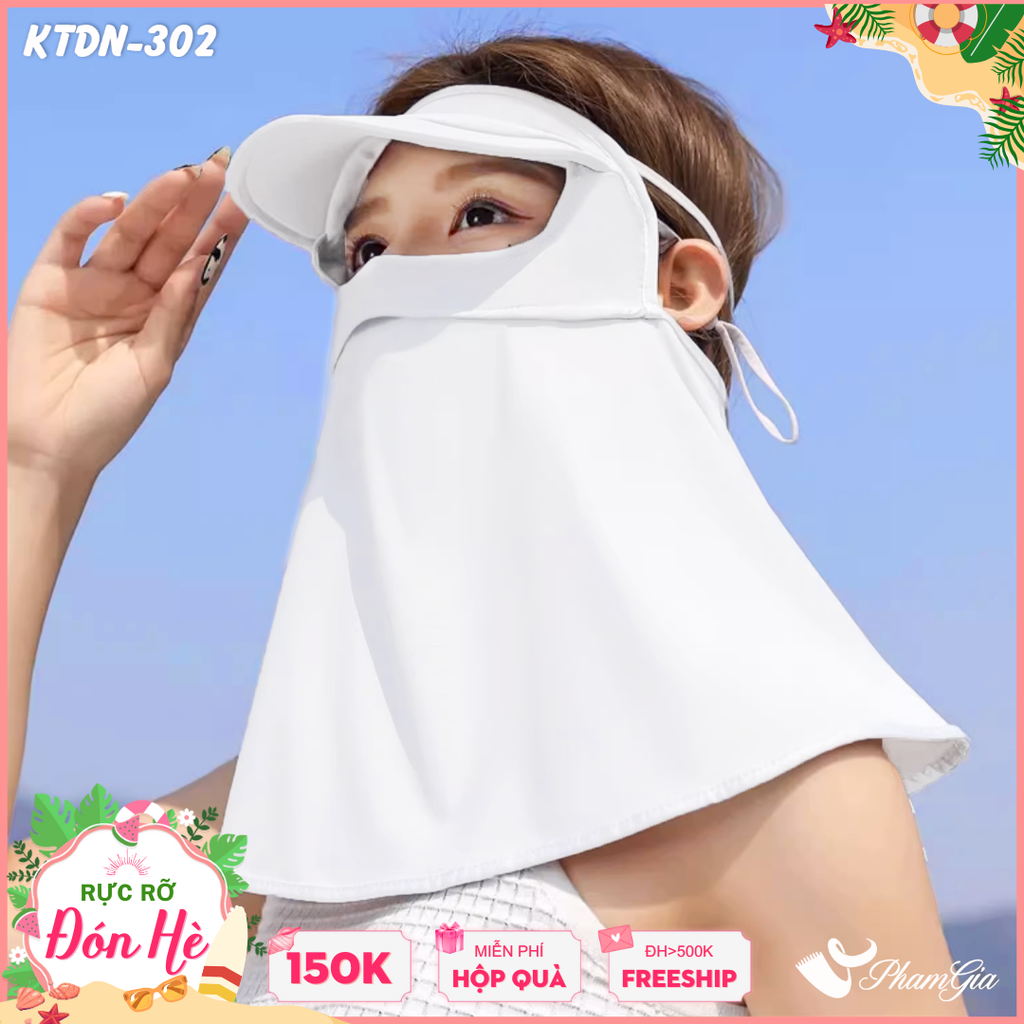 Khẩu Trang Chống Nắng Full Face 360 Độ Màu Trắng