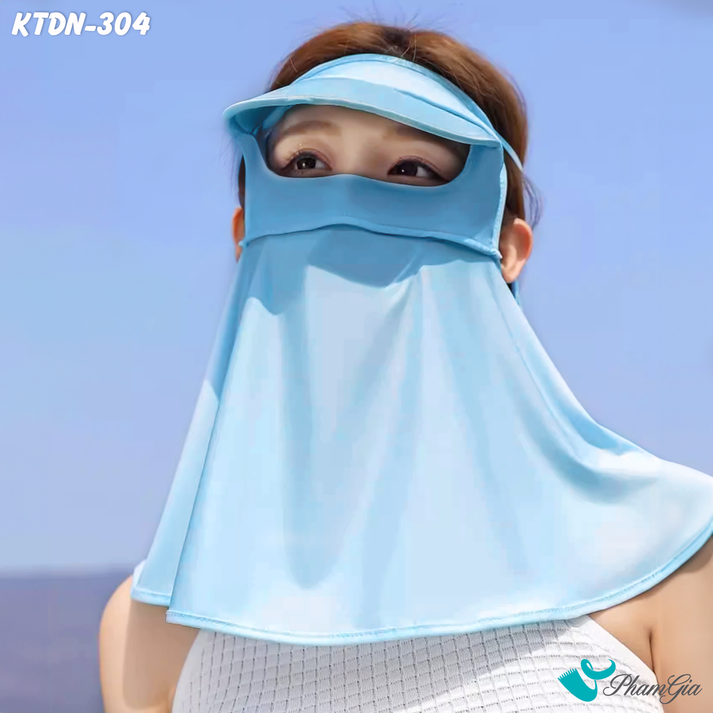 Khẩu Trang Chống Nắng Full Face 360 Độ Màu Xanh Baby