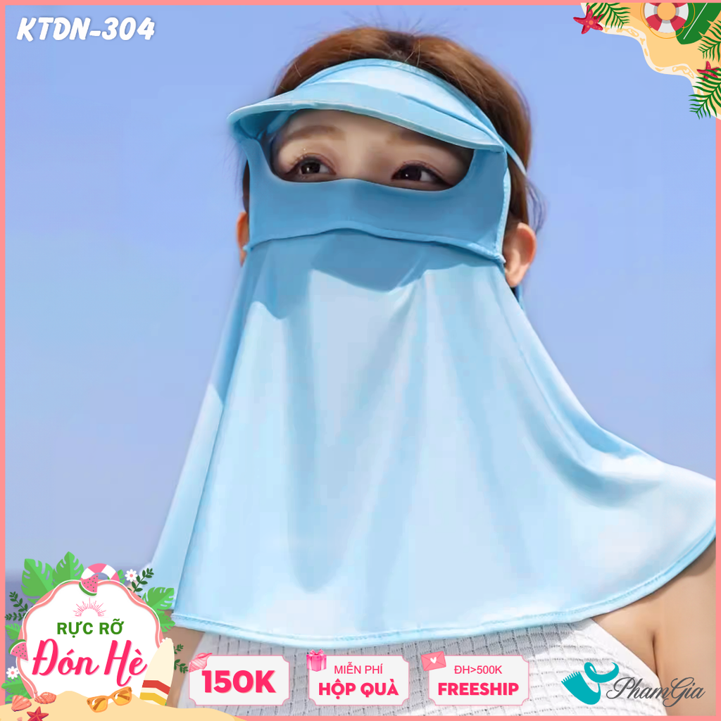 Khẩu Trang Chống Nắng Full Face 360 Độ Màu Xanh Baby